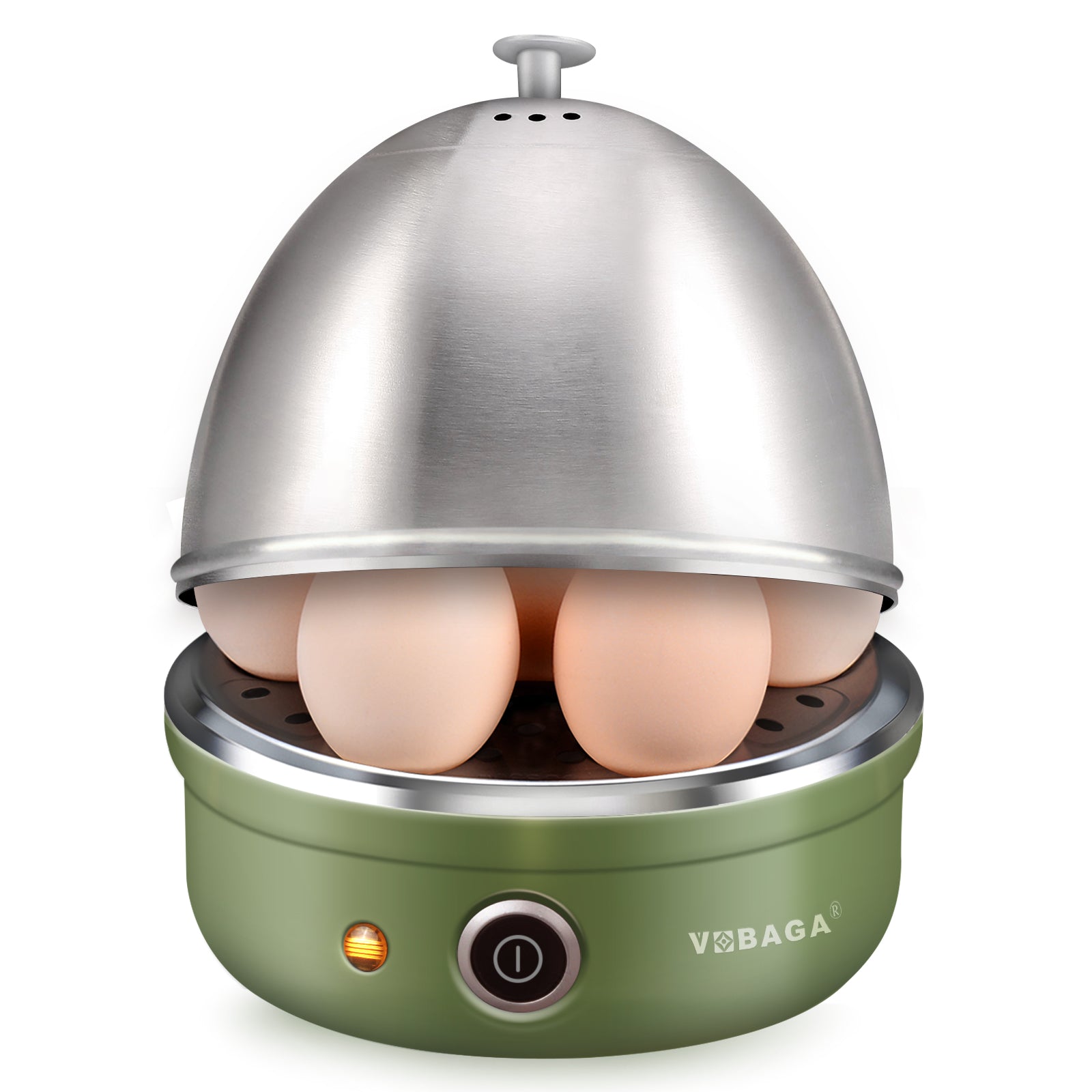 VOBAGA Electric Egg Cooker, Rapid Egg Boiler with Auto Shut Off for Soft, Hard Boiled, Steamed Eggs (Yellow)