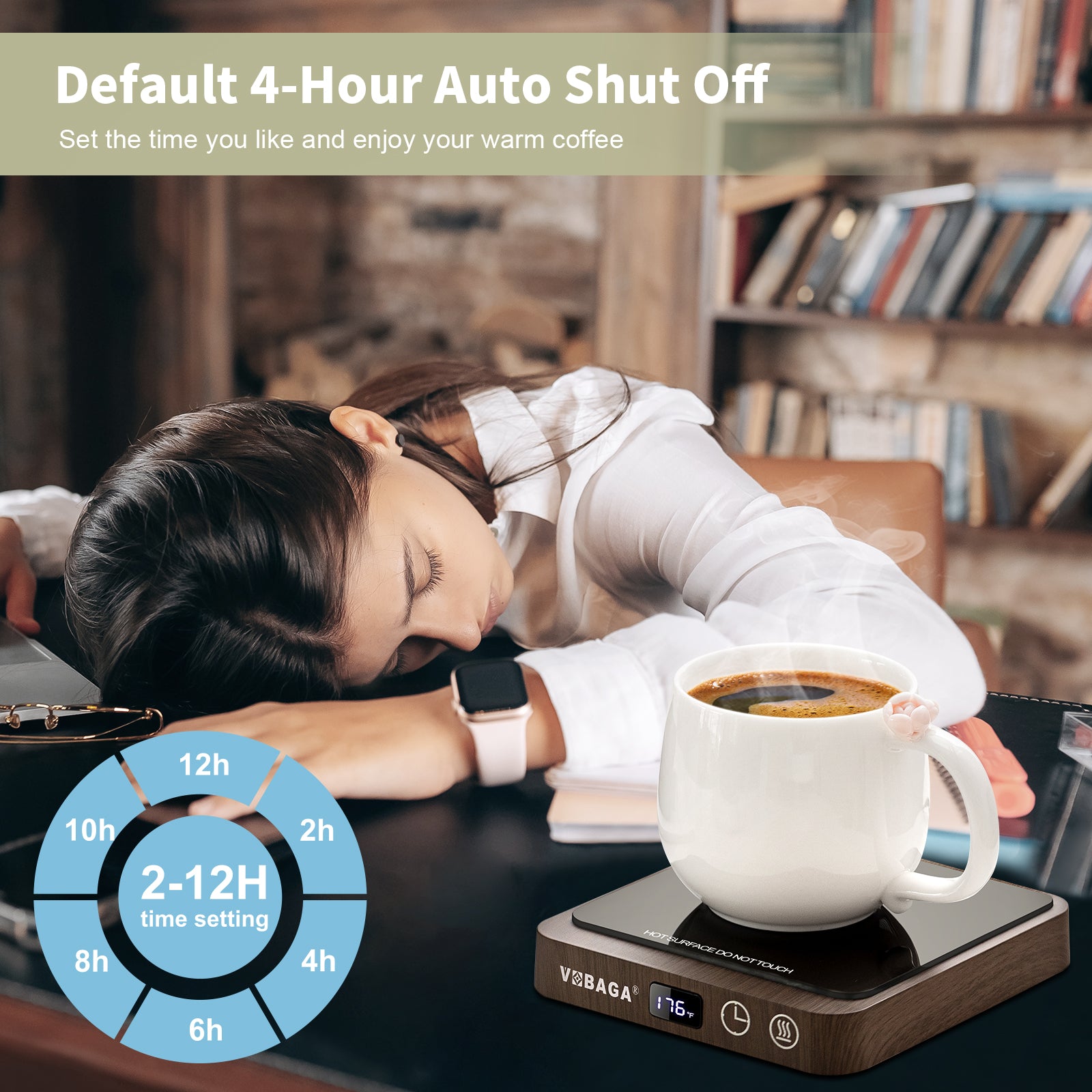 VOBAGA Coffee Mug Warmer & Electric Beverage Warmer with 5 Temperature – vobaga