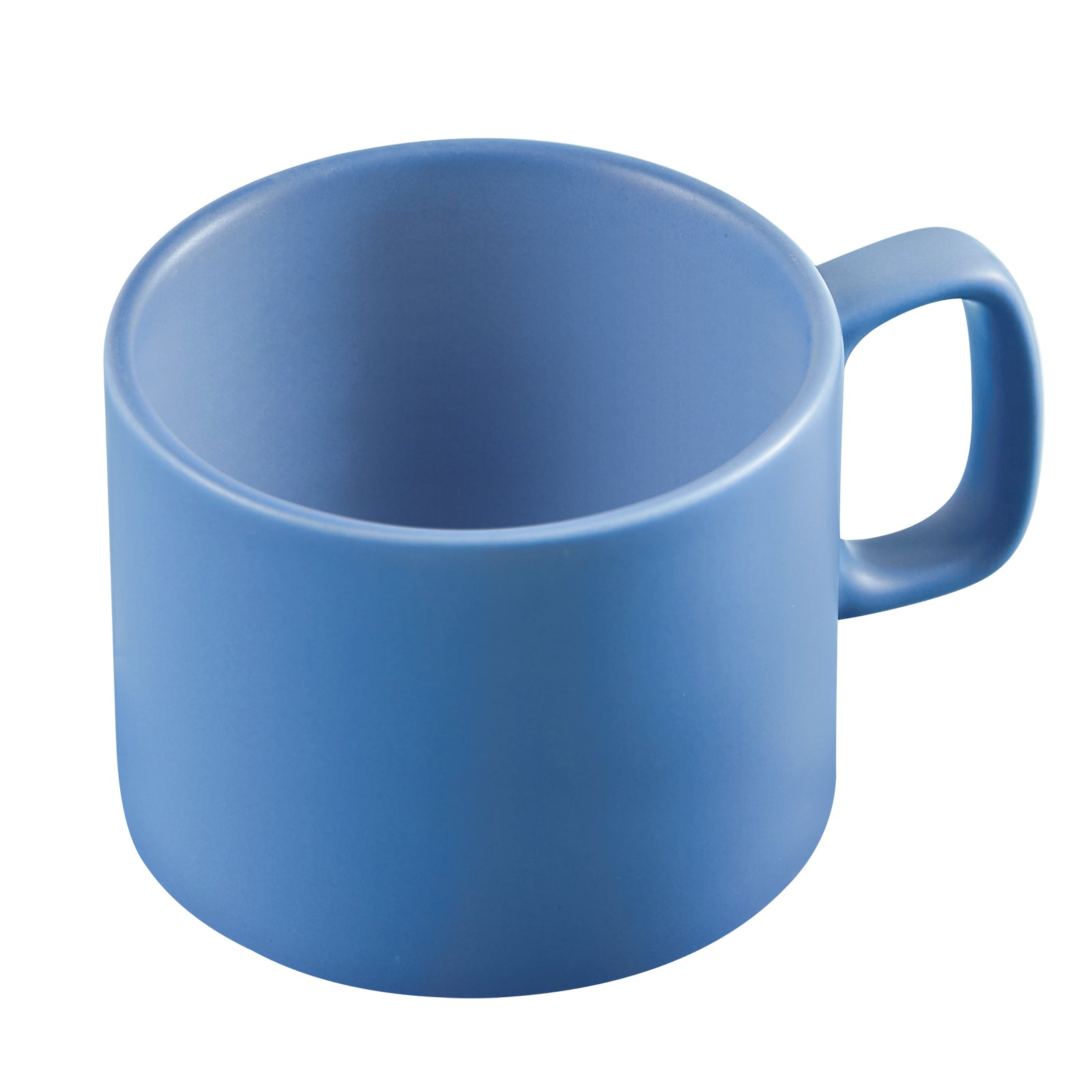 VOBAGA 11 oz Cup Coffee Mug with Flat-Bottom Warming Coffee Milk Tea for Office ( Light-blue)