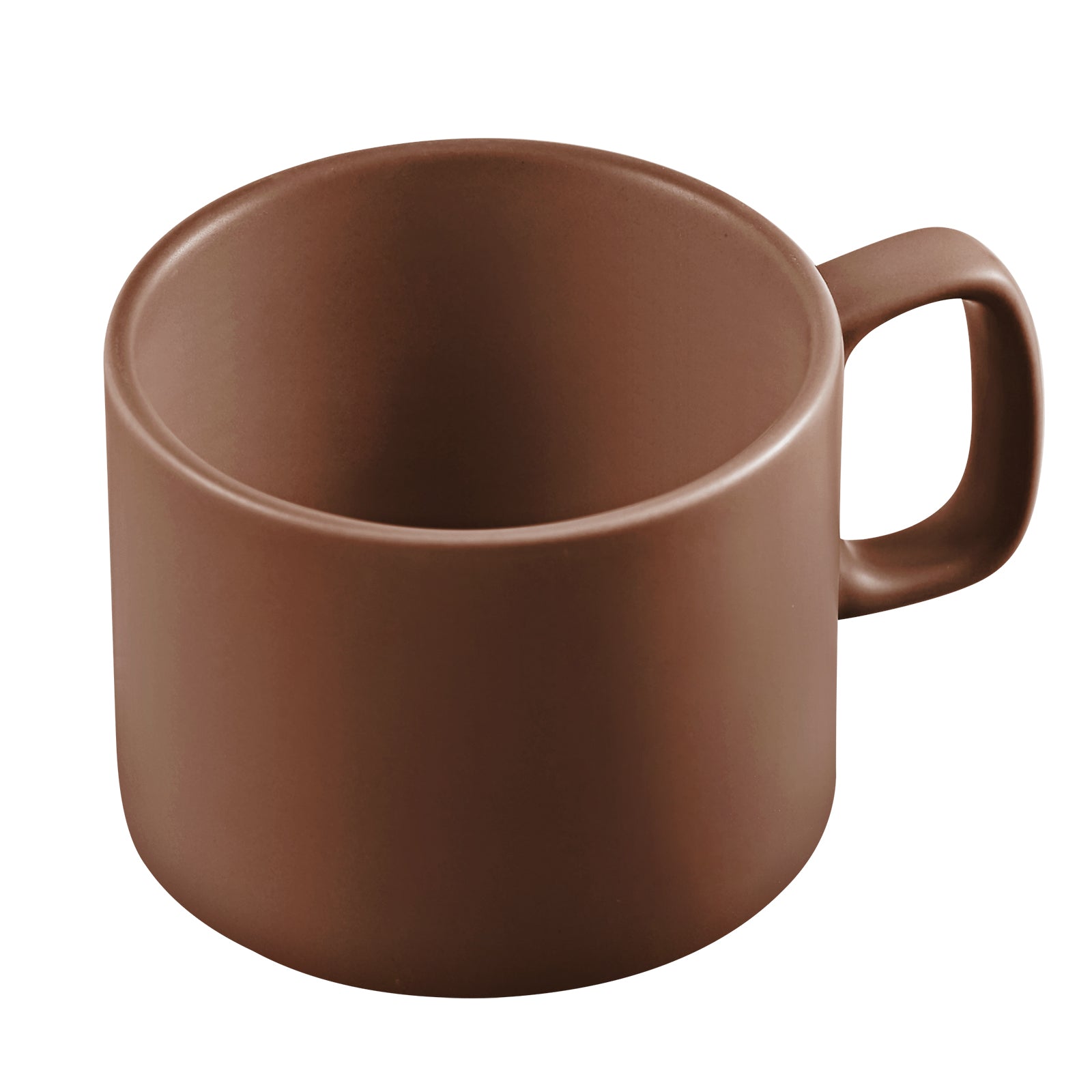 VOBAGA 11 oz Beverages Cup Coffee Mug Tea Cup with Flat-Bottom Warming Coffee Milk for Office and Home ( Brown)