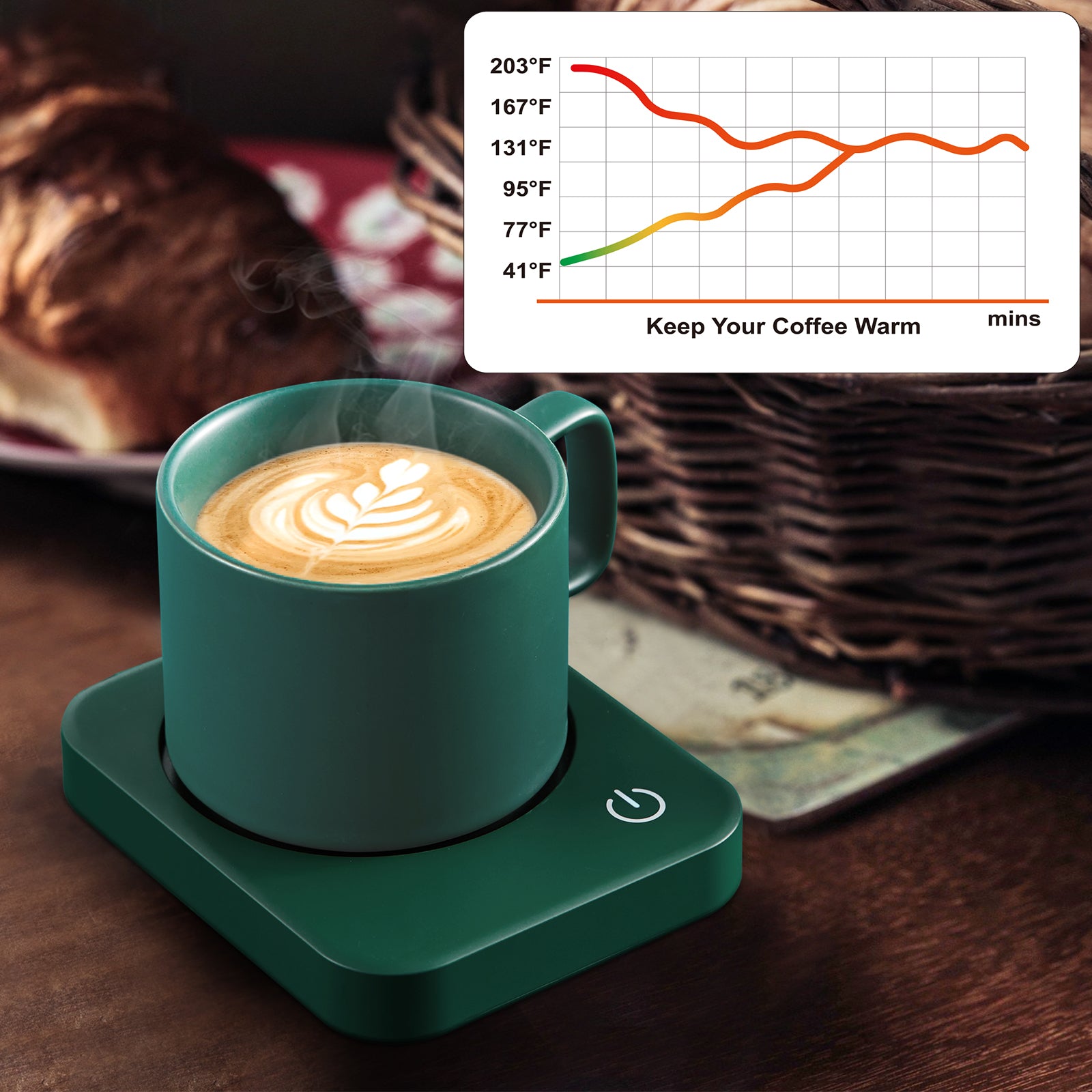 VOBAGA 11 oz Cup Coffee Mug with Flat-Bottom Warming Coffee Milk Tea f –  vobaga
