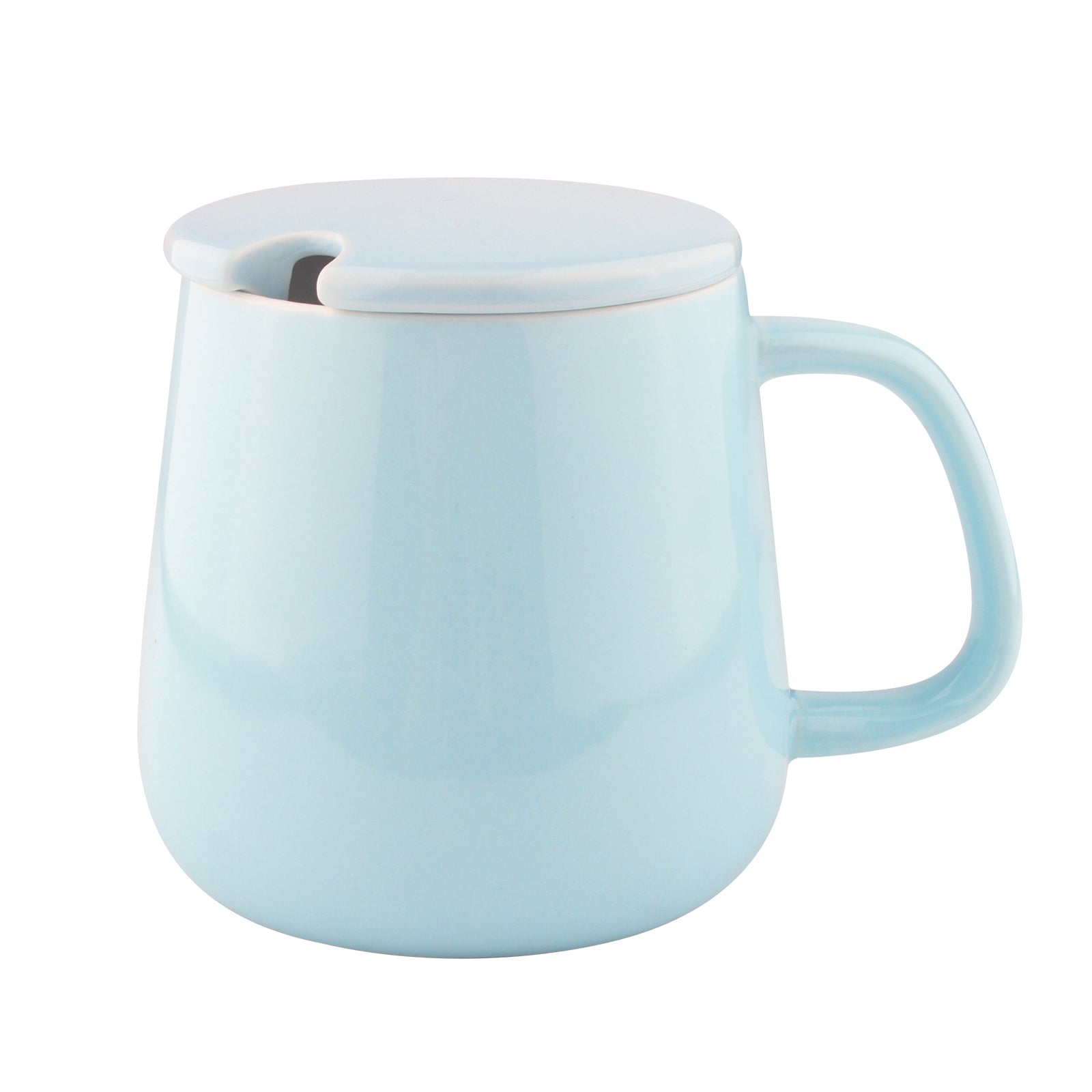VOBAGA  Loose Leaf Tea Cup, 14 OZ Coffee&Tea Mug with Lid and Flat-Bottom, Gifts for Tea Lover (Pink)